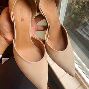 VINCE Celeste D’Orsay Nude Suede Pump Heels